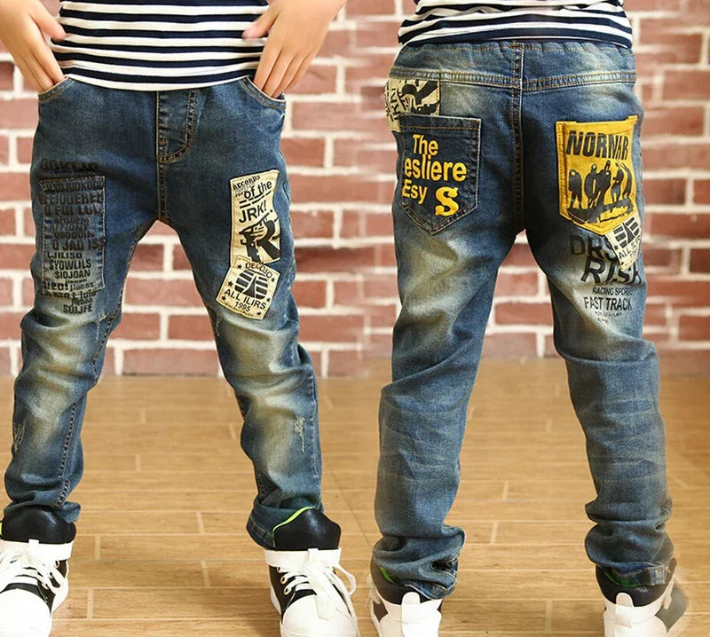 IENENS 5-13Y Kids Boys Clothes Skinny Jeans Classic Pants Children Denim Clothing Long Bottoms Baby Boy Casual Trousers