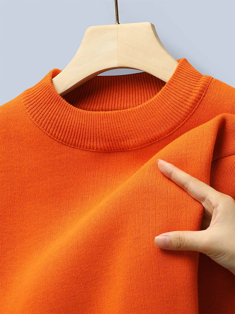 New Winter Turtleneck Sweater Thick Mens Casual Pullover Sweaters Solid Color Quality Warm Slim Turtleneck Sweaters Pullover Men