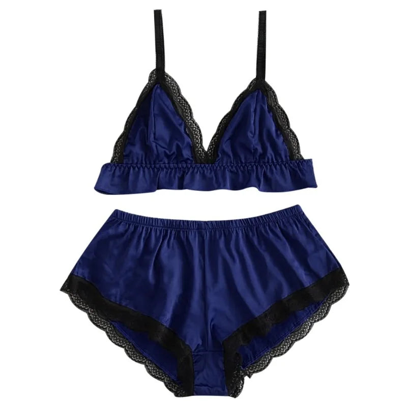 Sexy Lingerie Women's Pajamas Sets Nightwear 2 Piece Set Sexy Home Decor Split Oiled Cloth Sleepwear Set Sleepwear for Sleeping