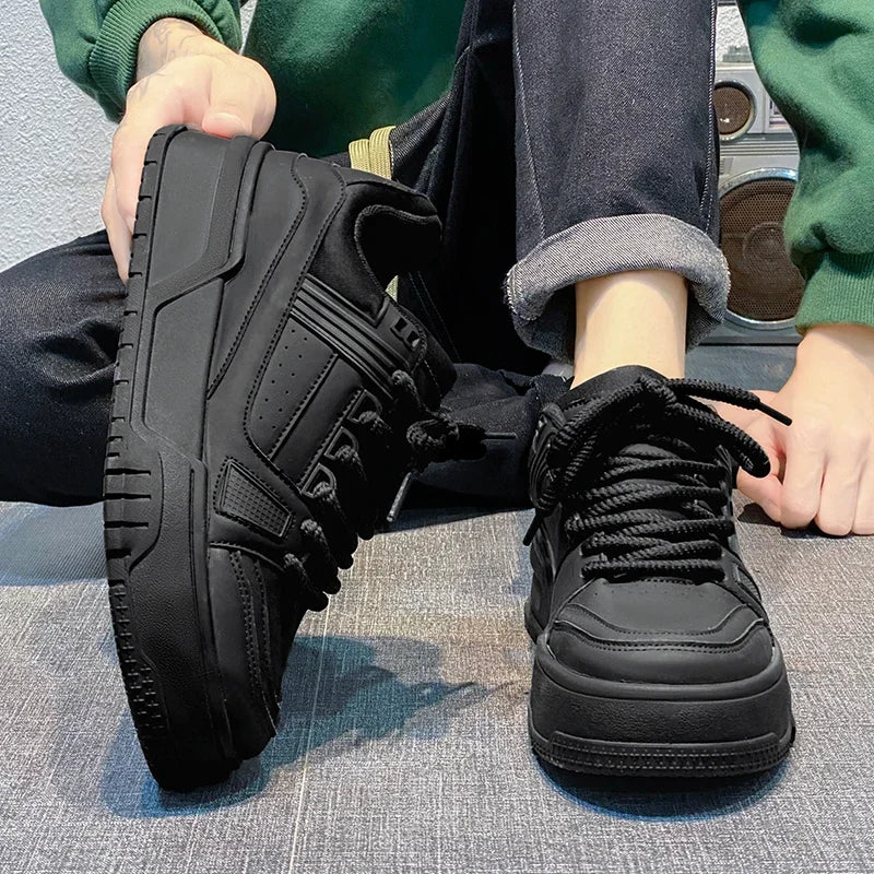 Fashion Versatile White Men Sport Shoes Platform Thick Sole Casual Sneakers  Breathable Lightweight Running Shoes Tennis Shoes