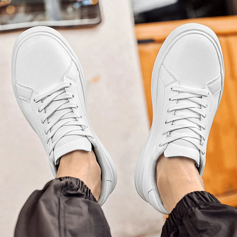 New  Men's Sneakers Elevator Shoes Heightening Height Increase Insole 6-10CM High Heels Shoes Leather Sport Shoes Men Shoes