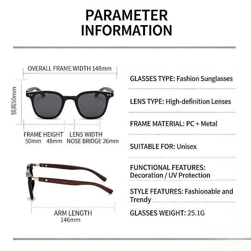 New Men Vintage Wooden Frame Sunglasses Classic Men's Sunglasses Polarized UV Protection Driving Eyewear Outdoor Shades Goggles