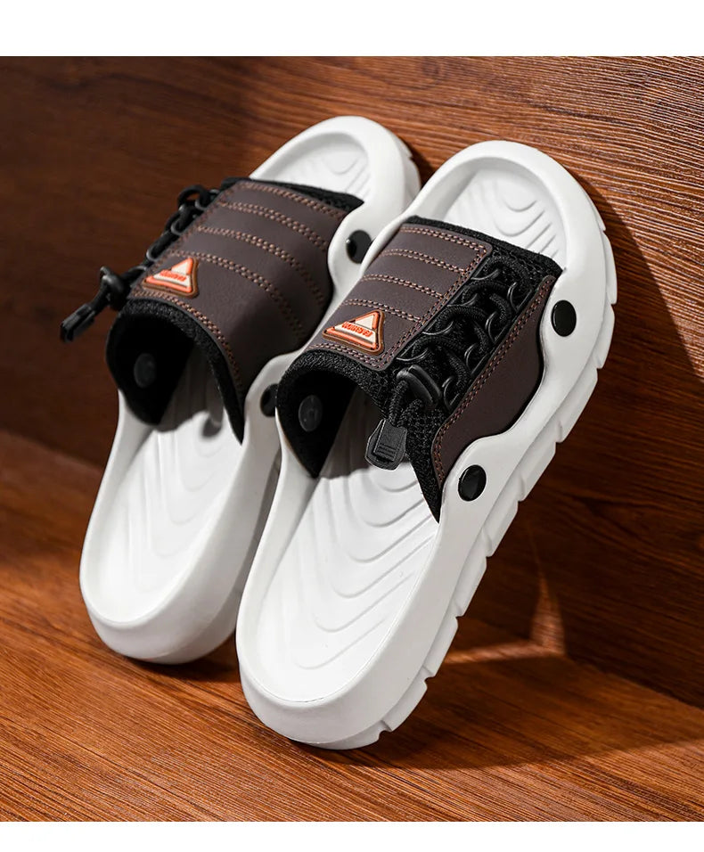 New Men's EVA Platform Massage Slippers Home Mute Anti-slip Slides Outdoor Beach Casual Sandal Shoes for Men Sandalias De Hombre