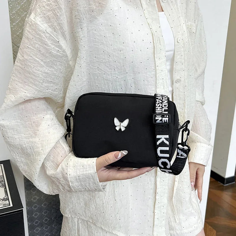New Fashion Women Crossbody Bags Makeup Bag Women Trend Lingge Embroidery Camera Shoulder Bag Design Nylon Small Messenger Bag