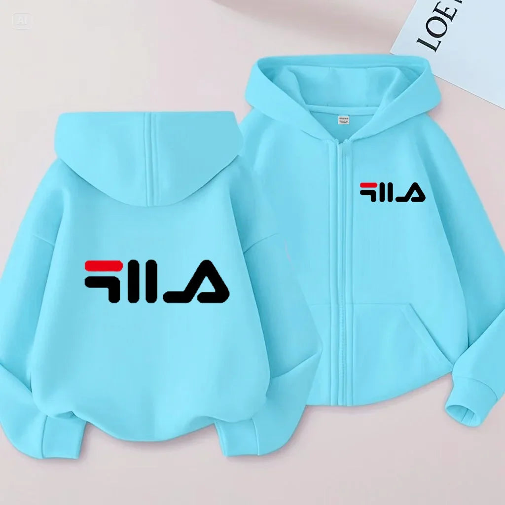 Children's Cardigan Hoodie Zipper Style Sweatshirt Boys Girls3-12Yrs Brand Sports Top Casual Fashion Charming Loose Coat Clothes