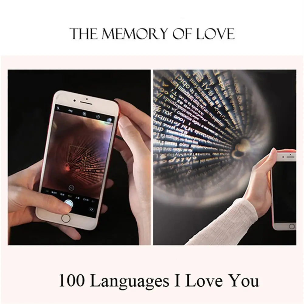 New Letter Necklace 100 Languages I Love You Projection Pendant Necklace Women Jewelry Collier Femme Bijoux Best Friends Gifts