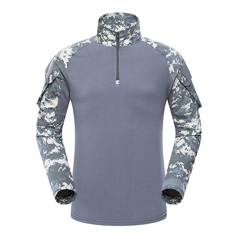 Warm for Autumn Outdoor Tactical Men Combat Military Army CP Camouflage Long Sleeve Hunting Climbing Shirt Cotton Sport Clothes