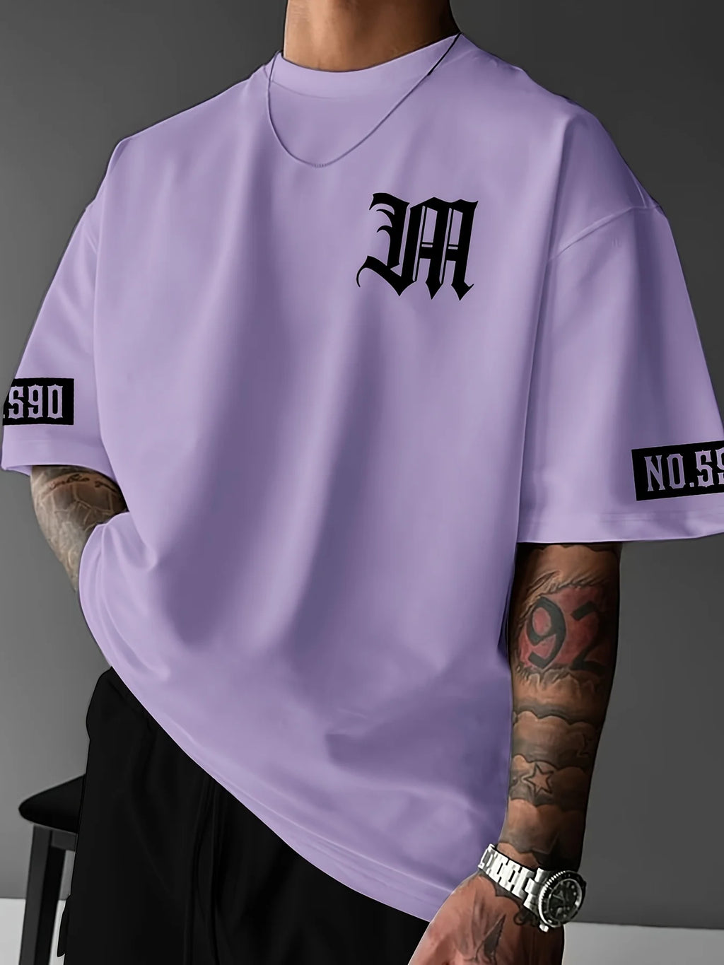 The new men's T-shirt for summer 2025 is breathable lightweight casual and simple with letter prints