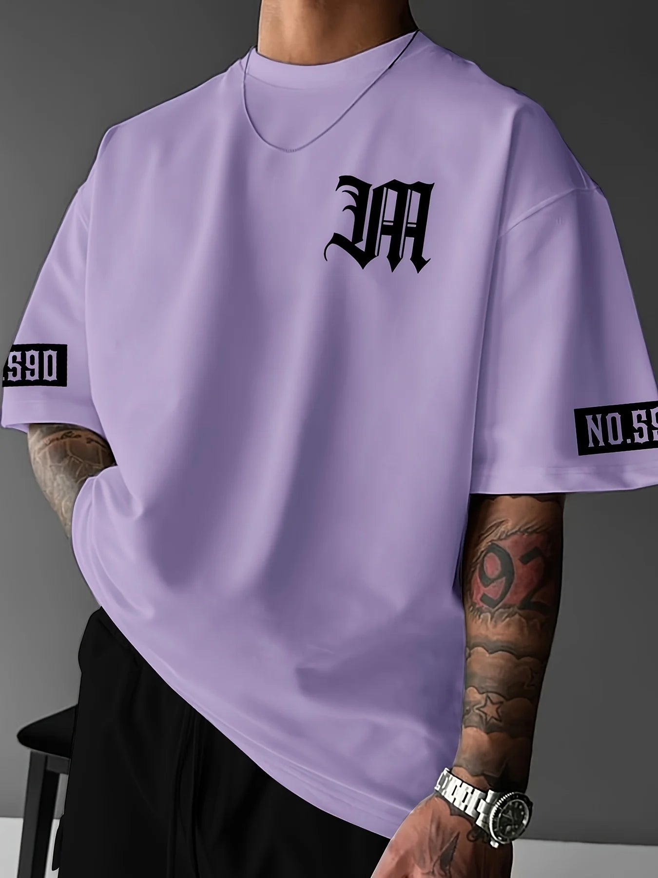 The new men's T-shirt for summer 2025 is breathable lightweight casual and simple with letter prints