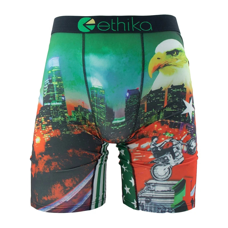 ETHIKA 1Pcs Men Underwear Boxers Breathable Mesh Crotch Mens Trunks Plus Size S-3XL Man Swimming Underpants Men's Panties Trunks