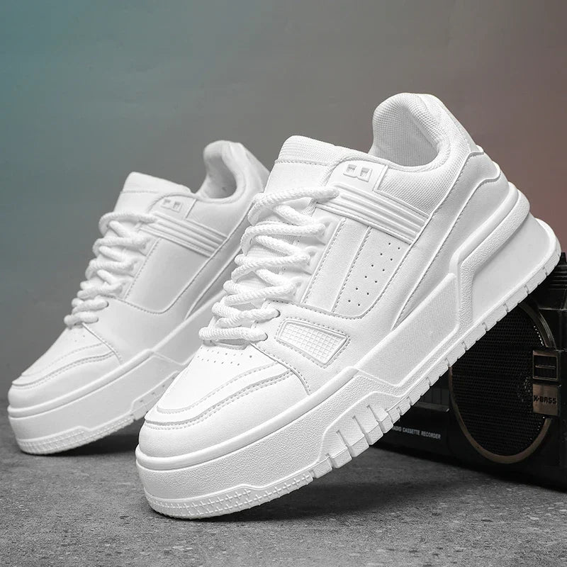 Fashion Versatile White Men Sport Shoes Platform Thick Sole Casual Sneakers  Breathable Lightweight Running Shoes Tennis Shoes