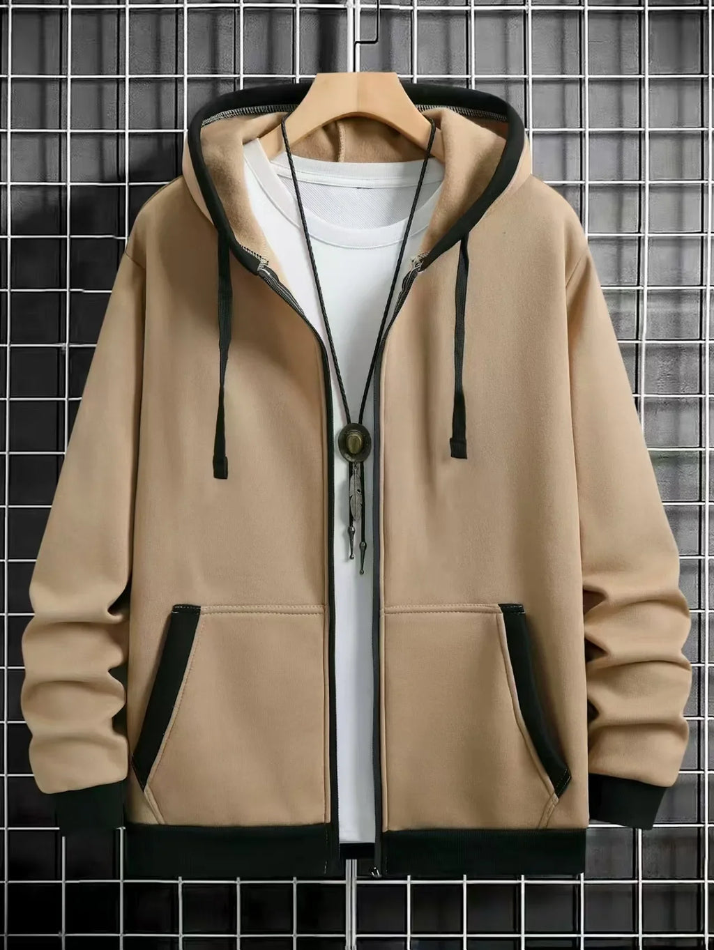 Thickened Men's Hooded Zipper Cardigan Casual Outerwear Fashionable Sweatshirt Autumn Winter New Arrival Cross-Border Style