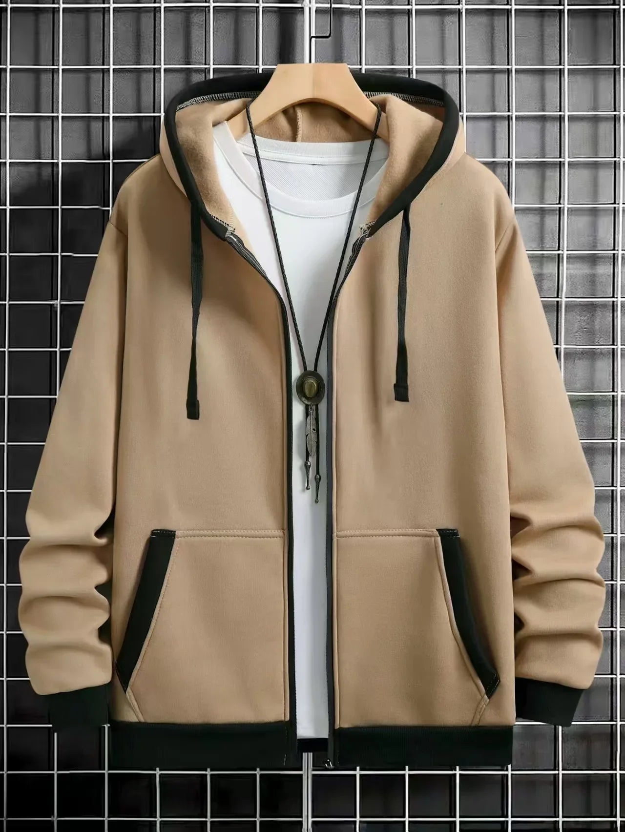 Thickened Men's Hooded Zipper Cardigan Casual Outerwear Fashionable Sweatshirt Autumn Winter New Arrival Cross-Border Style