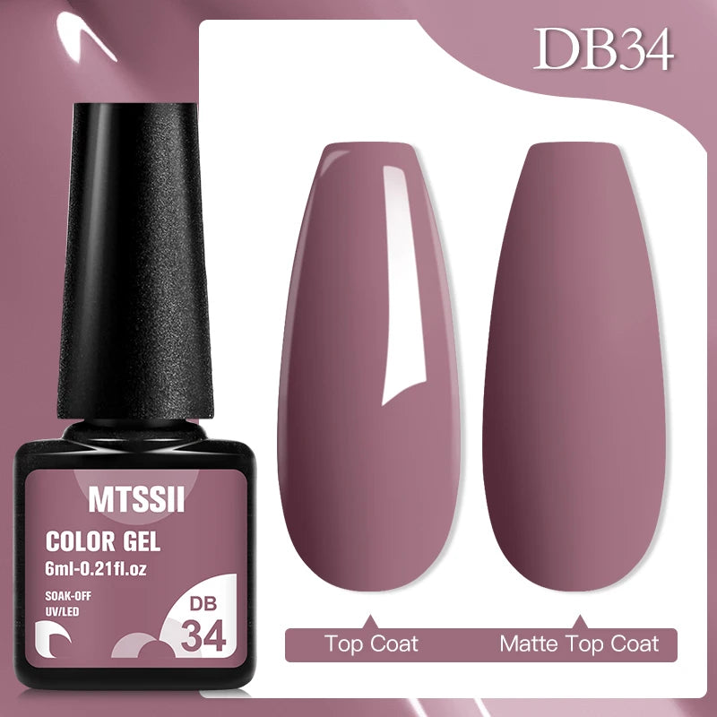 Mtssii 6ML Chocolate Color Gel Nail Polish Brown Semi Permanent UV Gel Autumn Winter Popular Soak Off Nail Art Gel Varnishes