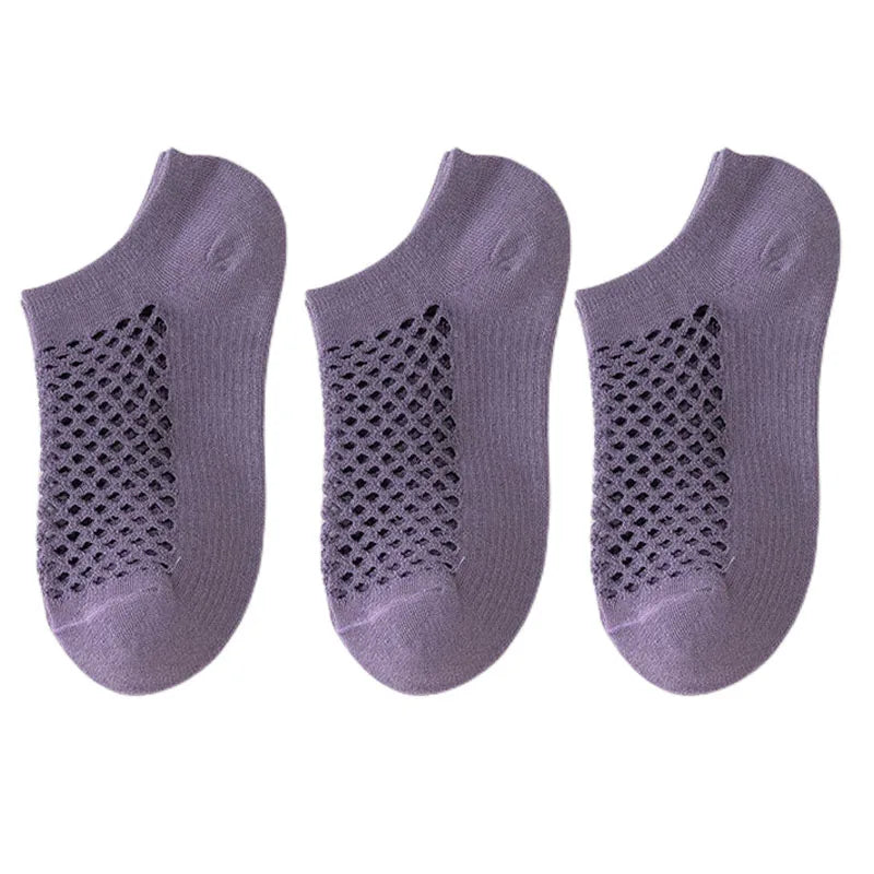 3pairs Women's Socks Breathable Fishnet Casual Ankle Sock Fashion Comfortable High Quality Summer Thin Ladies Calcetines Mujer