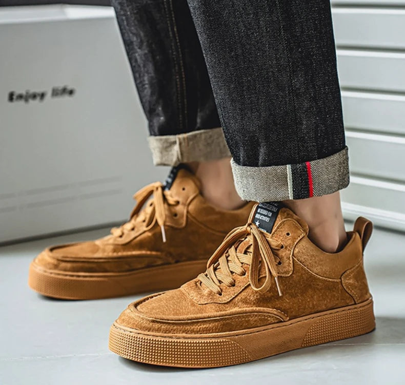 New British style men board shoes  spring  autumn retro low top male casual single shoes student sports  shoes