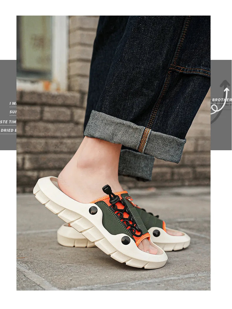 New Men's EVA Platform Massage Slippers Home Mute Anti-slip Slides Outdoor Beach Casual Sandal Shoes for Men Sandalias De Hombre