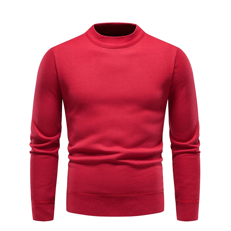 New Winter Turtleneck Sweater Thick Mens Casual Pullover Sweaters Solid Color Quality Warm Slim Turtleneck Sweaters Pullover Men