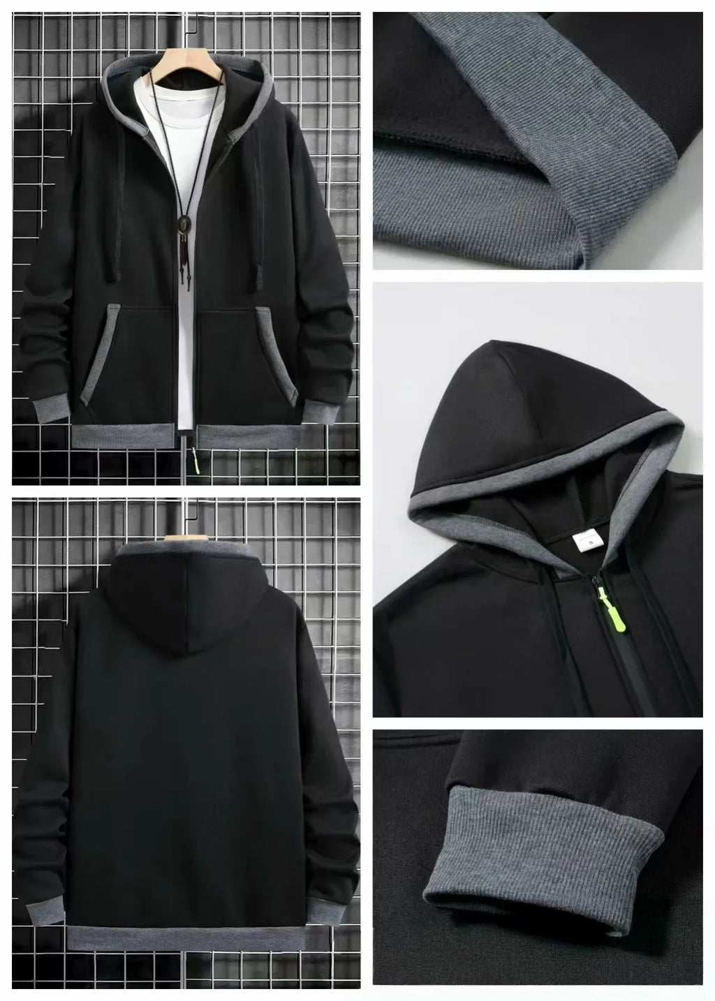 Thickened Men's Hooded Zipper Cardigan Casual Outerwear Fashionable Sweatshirt Autumn Winter New Arrival Cross-Border Style