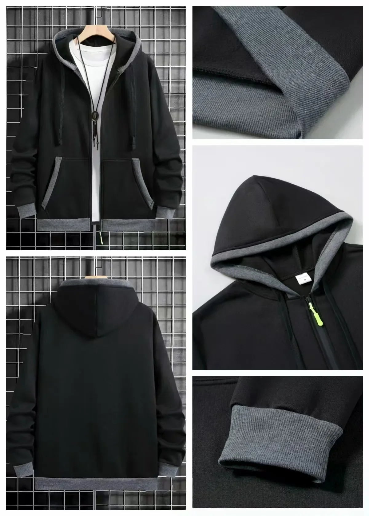 Thickened Men's Hooded Zipper Cardigan Casual Outerwear Fashionable Sweatshirt Autumn Winter New Arrival Cross-Border Style