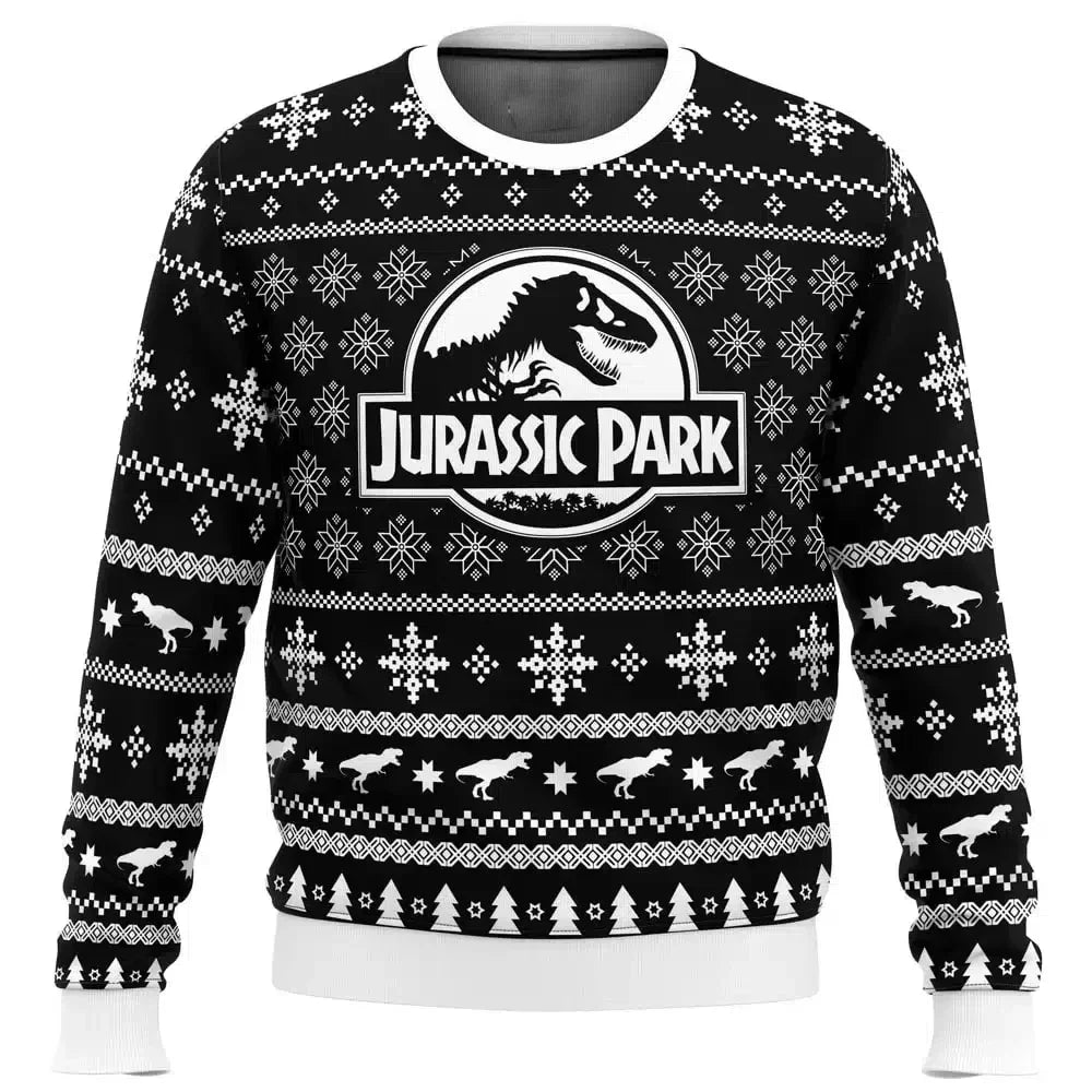 Jurassic Park Dinosaurs Merry Christmas Clothing Gifts Santa Claus sweaters Men's and women's hoodies 3D Autumn and Winter Party
