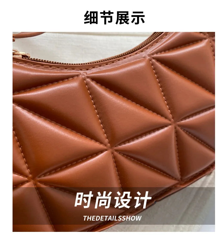 New Solid Color Casual Women's Handbags Shoulder Bag with Niche Retro Design Fashionable and Trendy Leather Crossbody Bags