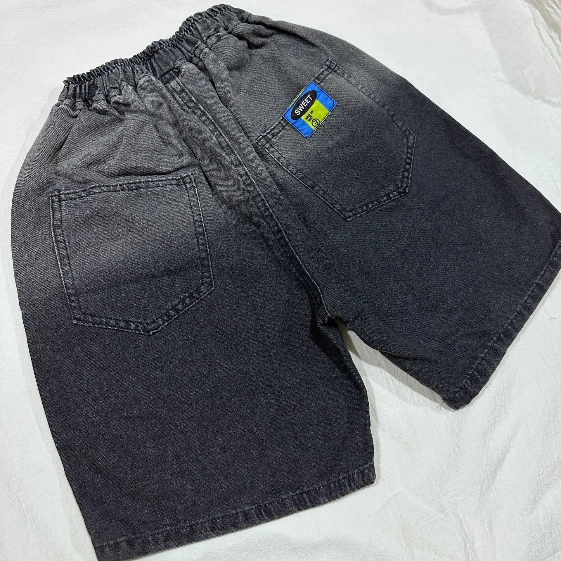 Boys Summer Denim Five-point Pants Kids Fashion Gradient Color Denim Shorts Trousers Teen Casual Jeans Children's Clothing