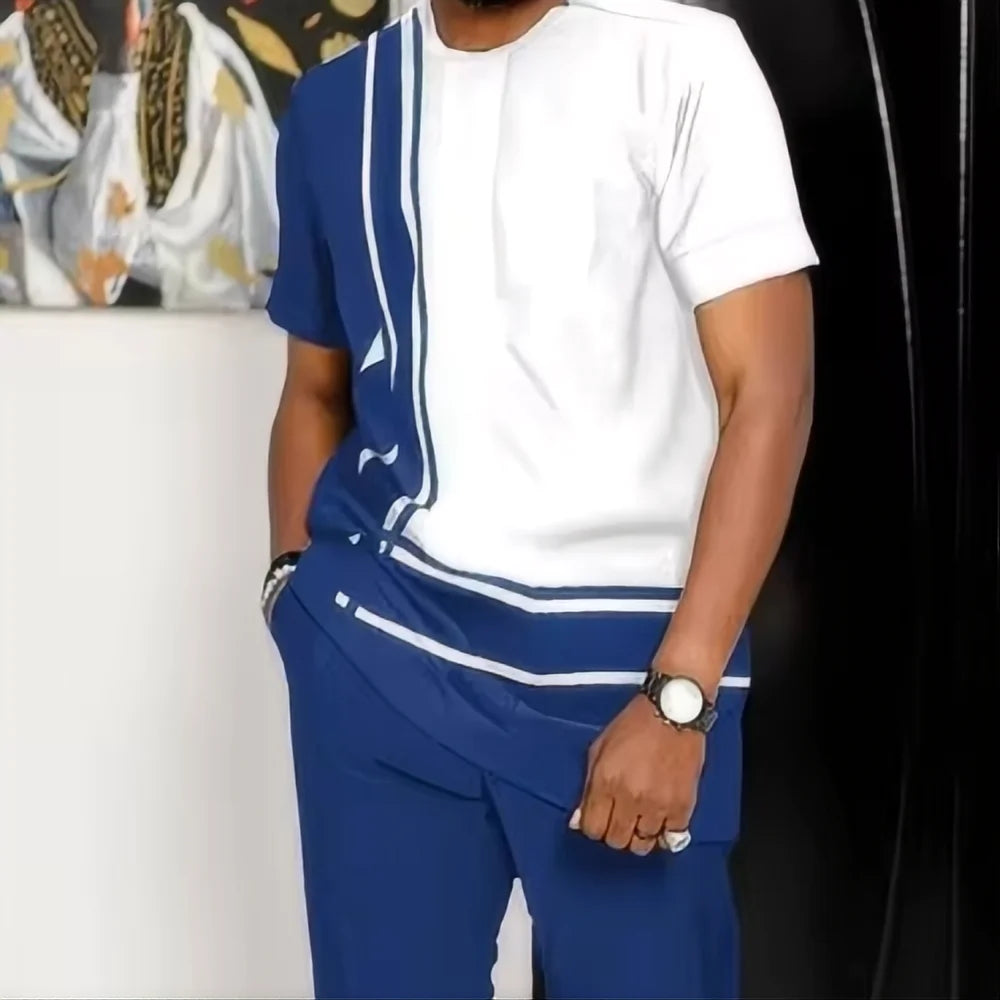 Summer fashion new sports suit men's T-shirt+pants 2-piece set men's oversized clothes Joogers Outfit 3D printed pants set