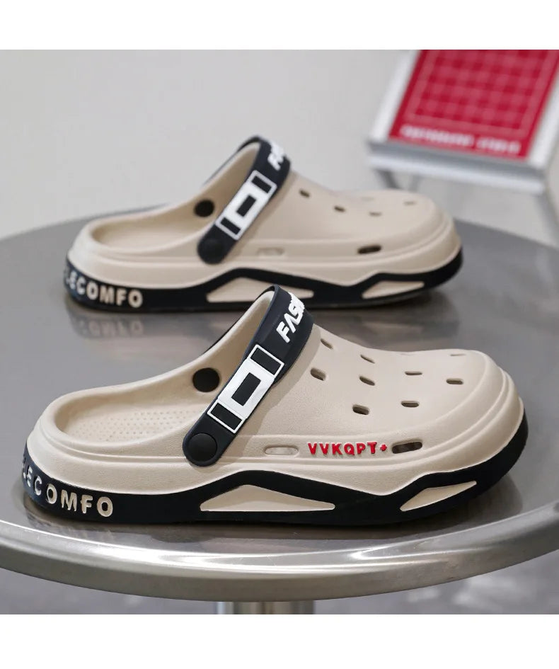 Summer Men Sandals Light EVA Men's Casual Shoes Platform Hole Shoes Clogs Men Home Garden Outdoor Male Beach Slippers Big Size
