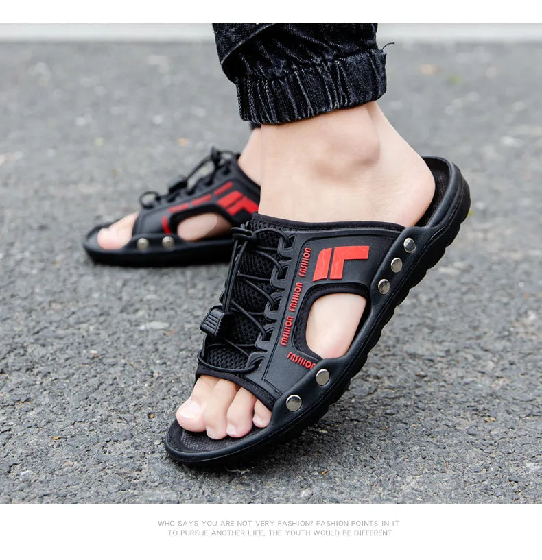 2024 New Men's Sandals Fashion Designer Soft Men's Slippers Outdoor Breathable Beach Shoes Anti-slip Comfortable Men Flip flops