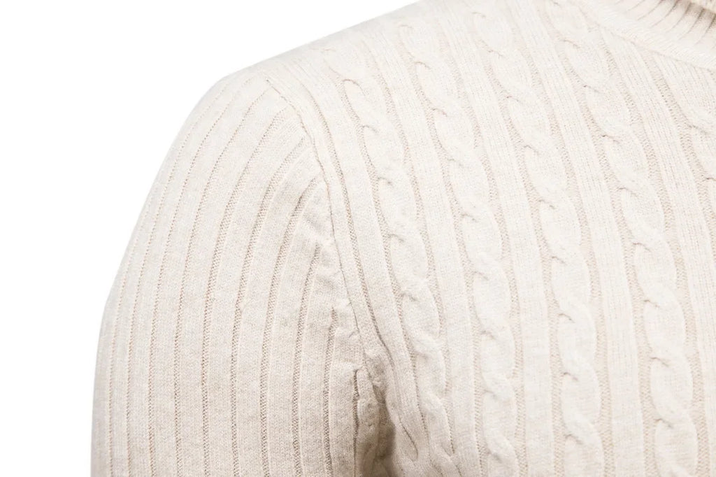 New Men's Turtleneck Sweater Solid Color High Neck Pullover Knitted Sweaters Casual Elastic Sweatwear Mens Fall Winter