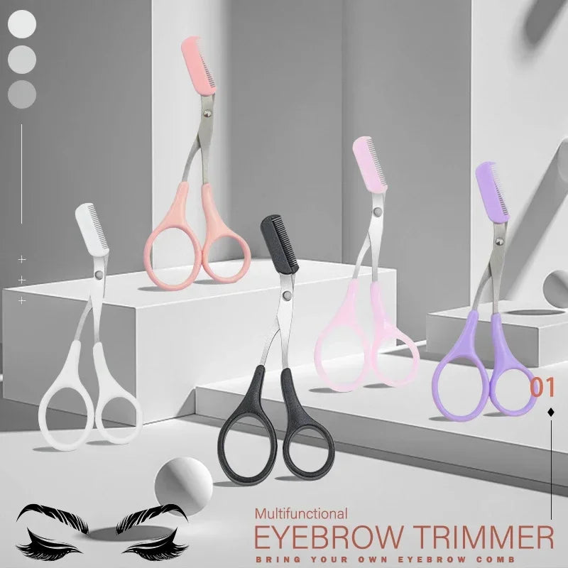 Eyebrow Trimmer Scissor Beauty Products for Women Eyebrow Scissors  with Comb Stainless Steel Makeup Tools Beauty Scissors