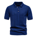 Big Size New Mens Knit Tops Short Sleeve Sweaters Solid Button Polo Shirts Knit Pullover Shirts US Size