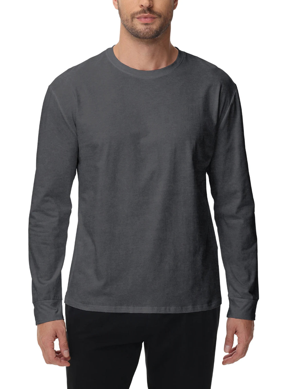 Men's T Shirt Long Sleeve Crewneck Tee Shirts Classic Loose Fit Workout Tops for Men Gym Clothes S-XXL