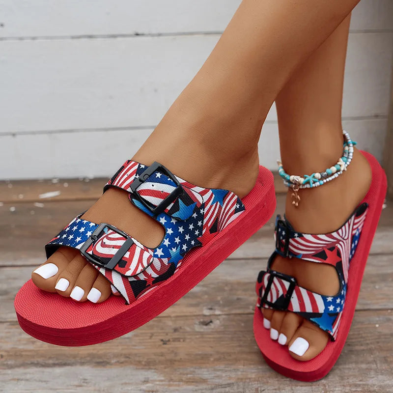 Women Slippers Lightweight Slippers New Mixed Colors Buckle Women Sandals Casual Beach Slippers House Shoes Designer Flat Shoes