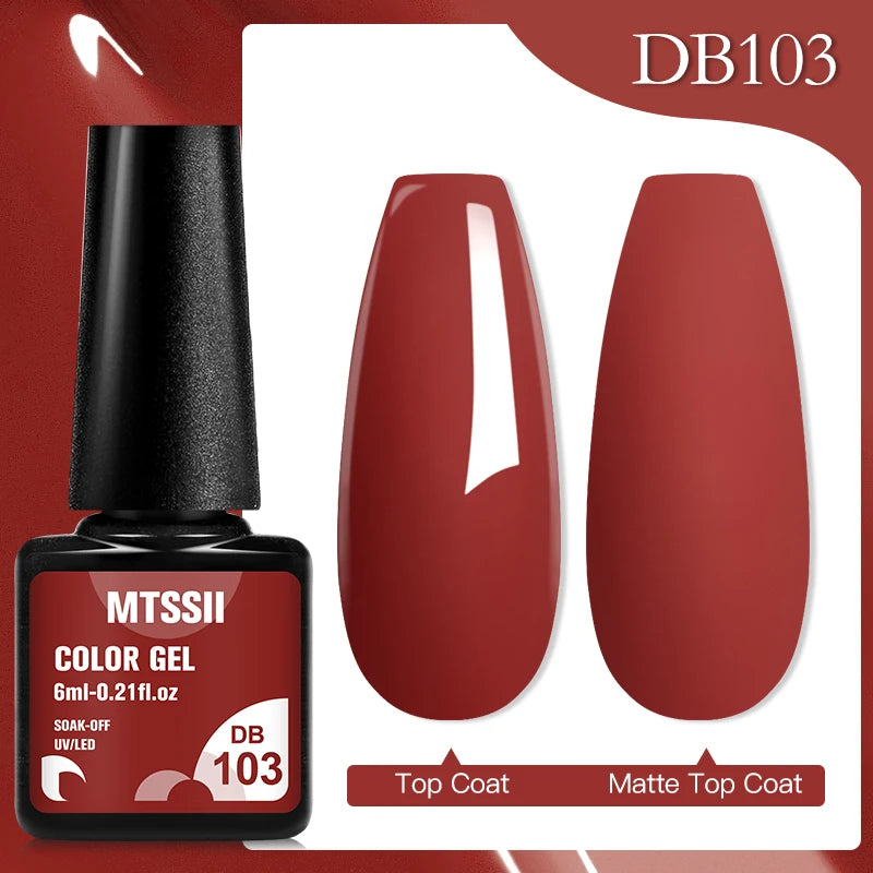 Mtssii 6ML Chocolate Color Gel Nail Polish Brown Semi Permanent UV Gel Autumn Winter Popular Soak Off Nail Art Gel Varnishes