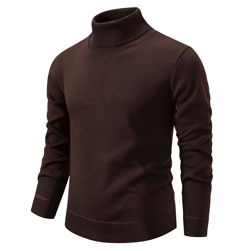 New Winter Turtleneck Sweater Thick Mens Casual Pullover Sweaters Solid Color Quality Warm Slim Turtleneck Sweaters Pullover Men