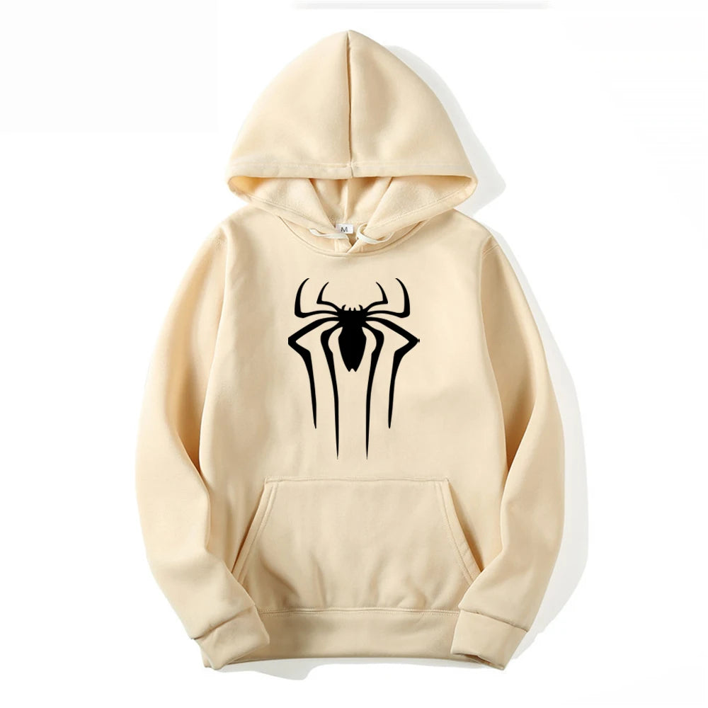2024Fashion brand Men's Hoodie Casual Hoodie Sweatshirt Men's/Women's top Solid color printed spider hoodie sweatshirt