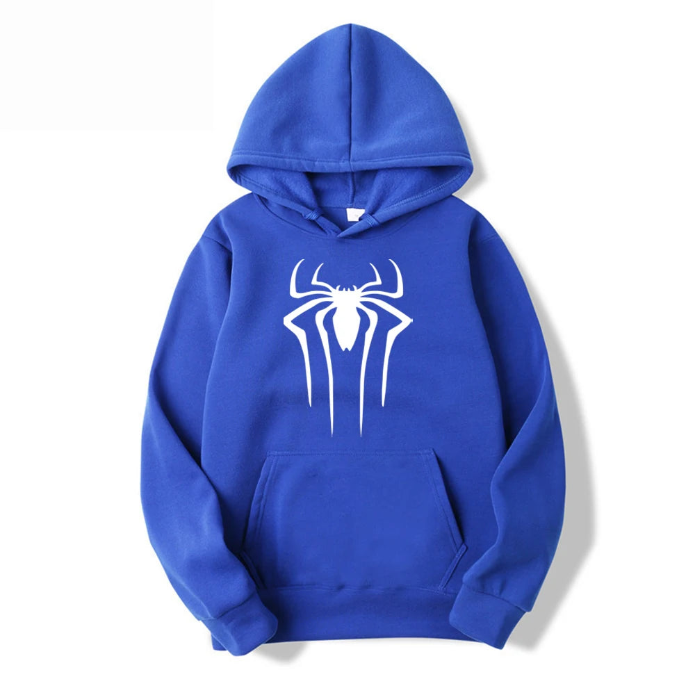 2024Fashion brand Men's Hoodie Casual Hoodie Sweatshirt Men's/Women's top Solid color printed spider hoodie sweatshirt