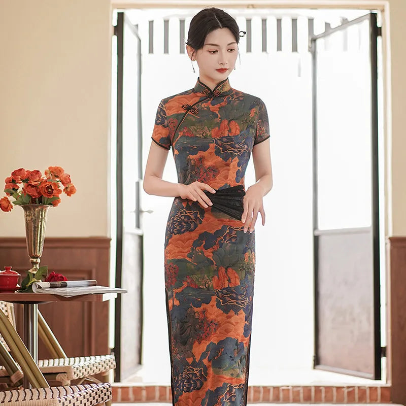 Fashion Clothes Party Vintage Casual Summer Elegant Traditional Chinese Clothing Cheongsams Chinese Dress Qipao Ethnic Style