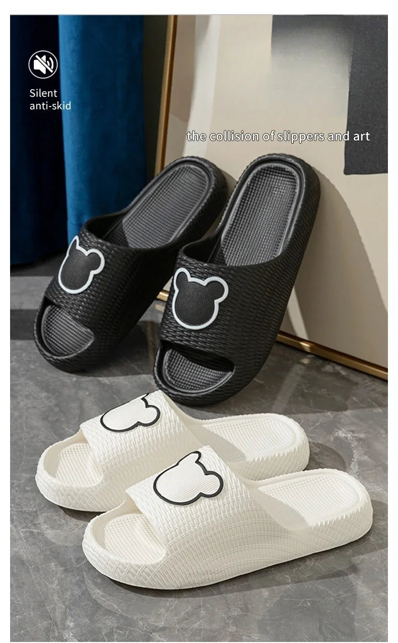 Home Cloud Slipper Men Cartoon Bear Sandal Flip Flop Beach House Shoe Platform Female Woman Slides Ladies Outdoor Rubber Sneaker