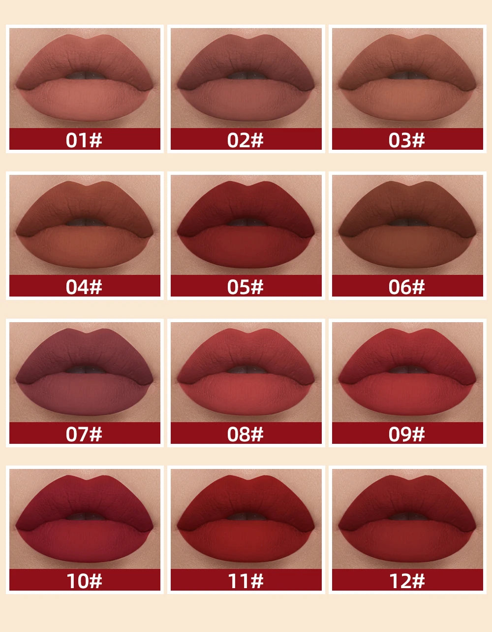 QIBEST Matte Liquid Lipstick Waterproof Long Lasting Velvet Lip Gloss Tint Tube Matte Nude Pigment Red Lipgloss Lips Makeup