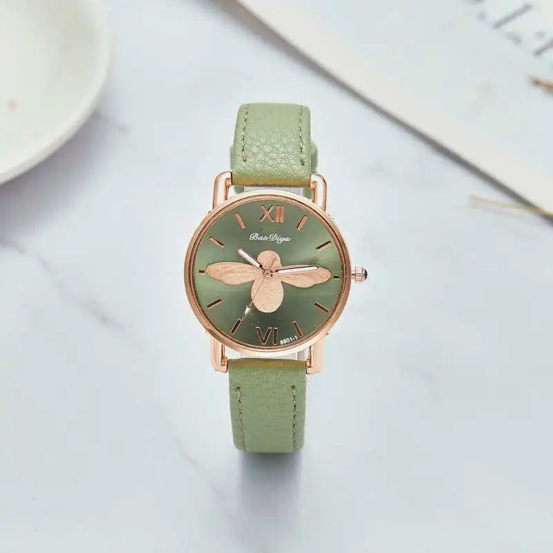 Simple Cute Womens Watches Ladies Fashion Bee Watch New Simple Casual Womens Analog WristWatch Bracelet Gift Relogios Feminino