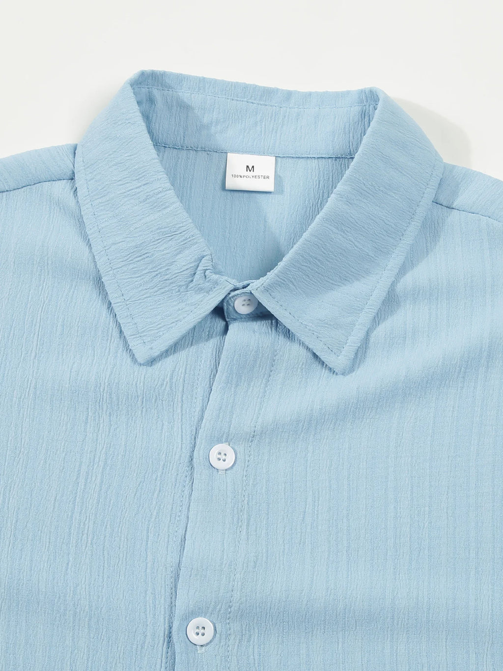 European and American men's shirt set solid color vertical strip lapel short-sleeved casual pants home daily beach set