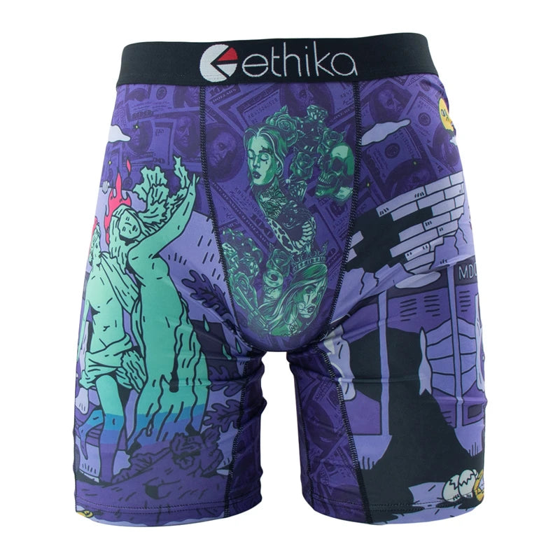 ETHIKA 1Pcs Sexy Men Underwear Boxers Breathable Swimming Man Underpants Plus Size S-3XL Mens Trunks Men's Panties Boxer Briefs