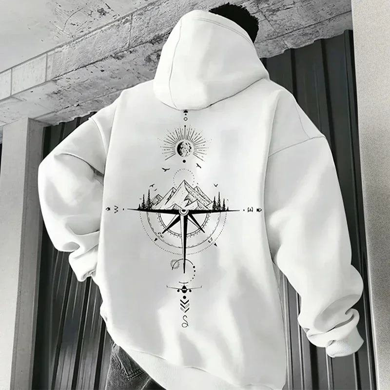 2025 High Quality Personality Trendy Cool Men Long Sleeve Hooded Sweatshirt Autumn Winter Daily Outdoor Sports Casual Sportswear