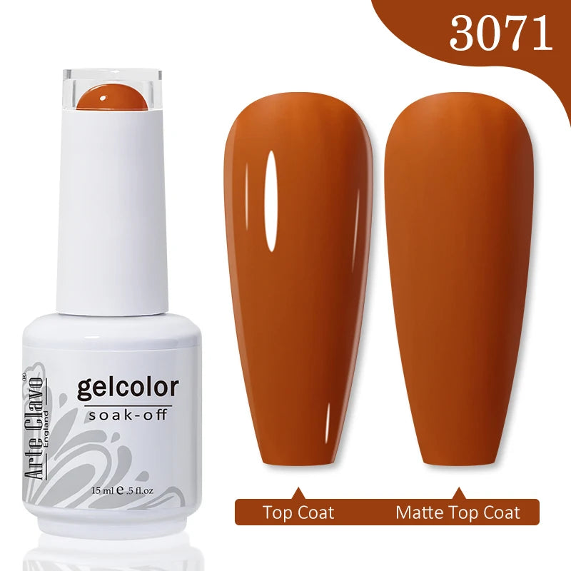 Arte Clavo 15ml Rose Red Pink Color Gel Nail Polish Autumn Winter Hot Sale Long Lasting Soak Off For Manicure Nail Art Gel