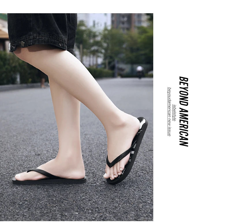 Flip Flops men's summer non-slip sandals men's foot clamp trend rubber abrasion resistant outer wear beach shoes slippers men