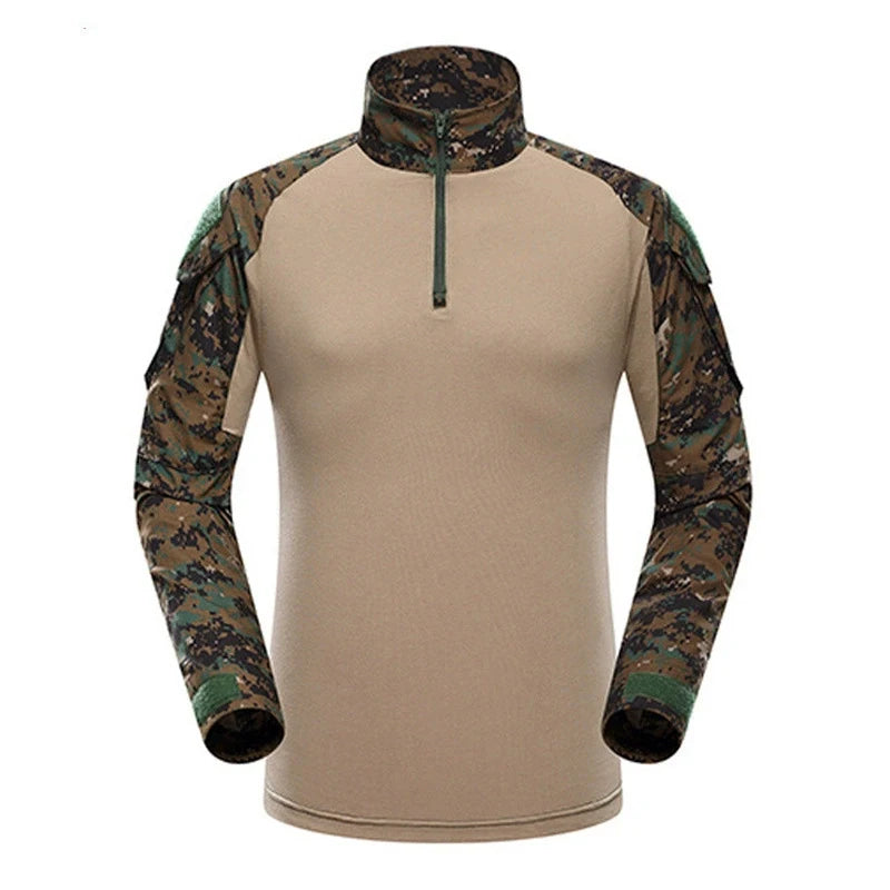 Warm for Autumn Outdoor Tactical Men Combat Military Army CP Camouflage Long Sleeve Hunting Climbing Shirt Cotton Sport Clothes