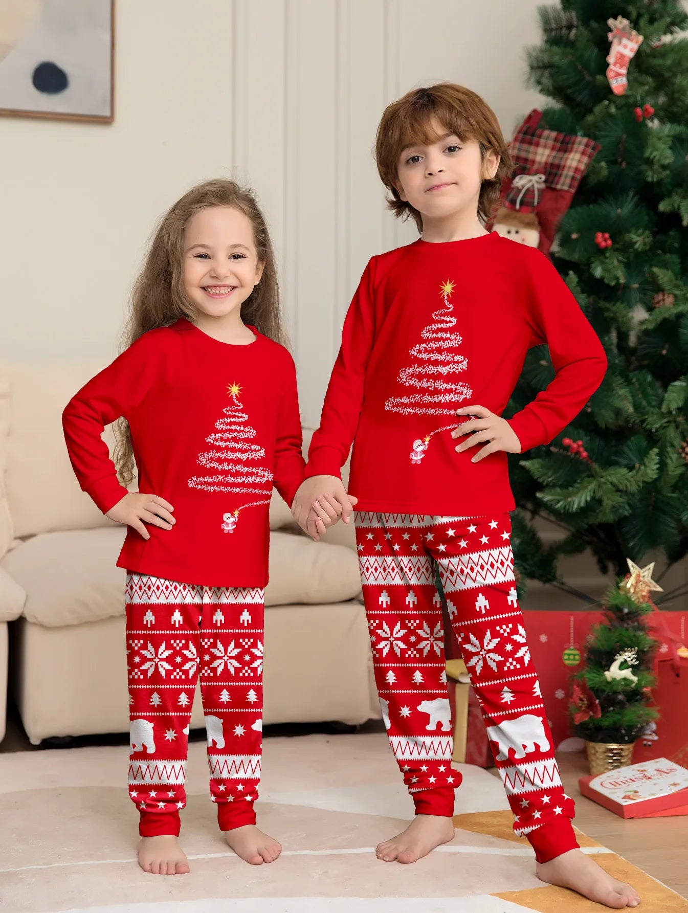 2025 Christmas Pajamas Baby Mother Kids Daughter Mommy Family Set Xmas Pjs Long Sleeve Sleepwear Matching Outfits